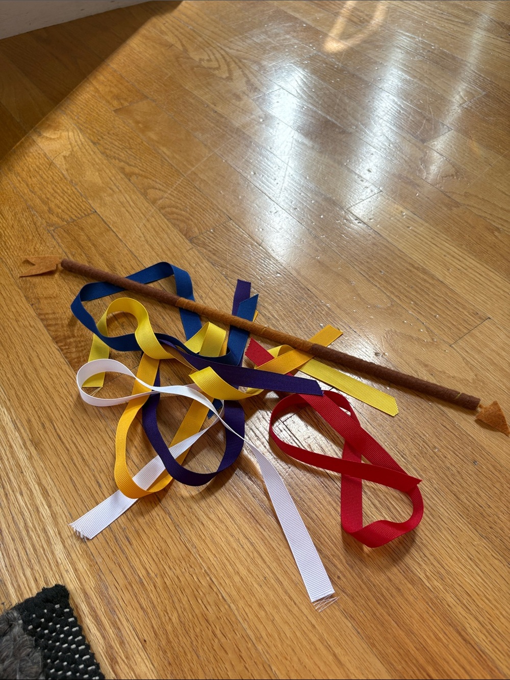 American Girl Multicolor Ribbon Wand with Blue Yellow Purple Red White Gymnastic